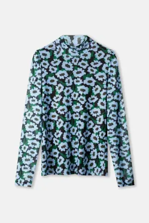 Turtleneck wild flowers blue