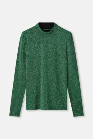 turtleneck glitter pine green