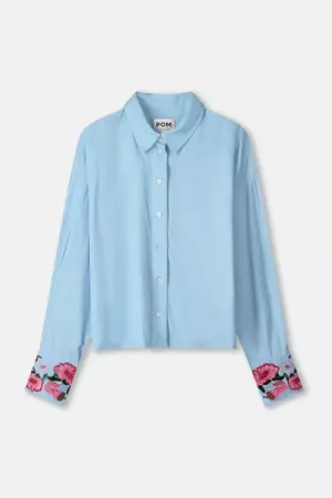 blouse sky blue melange
