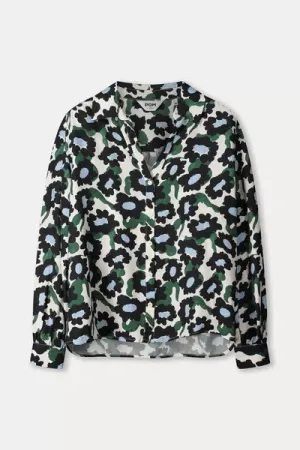 blouse violet wild flowers ecru