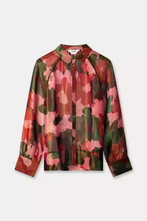 blouse abstract flower shimmer