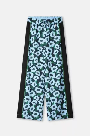 pants wild flowers blue