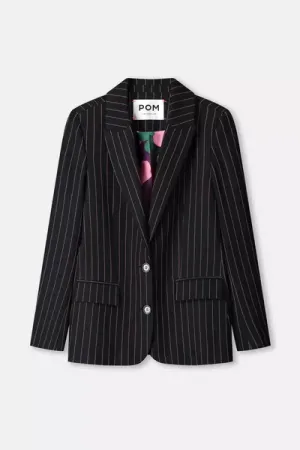 blazer noir stripped