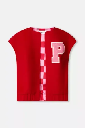 gilet baseball chili red