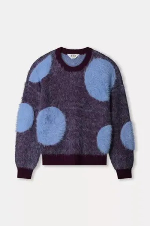 pullover dots plum