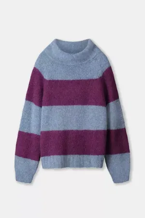pullover plum stipes