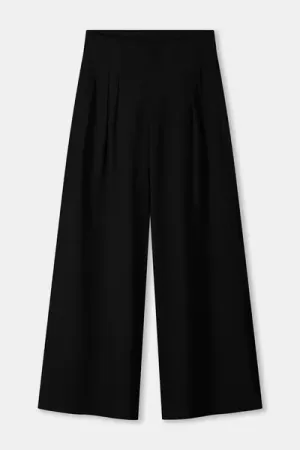 pants wide leg noir