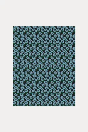 shawl wild flowers blue
