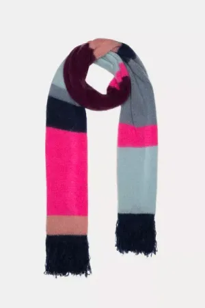shawl brushed stripes blue