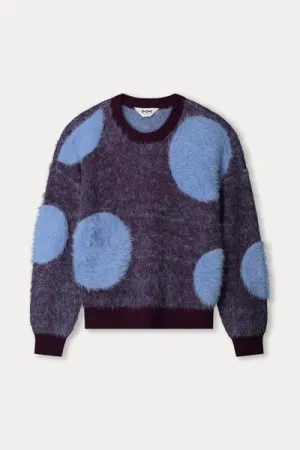 pullover dots plum
